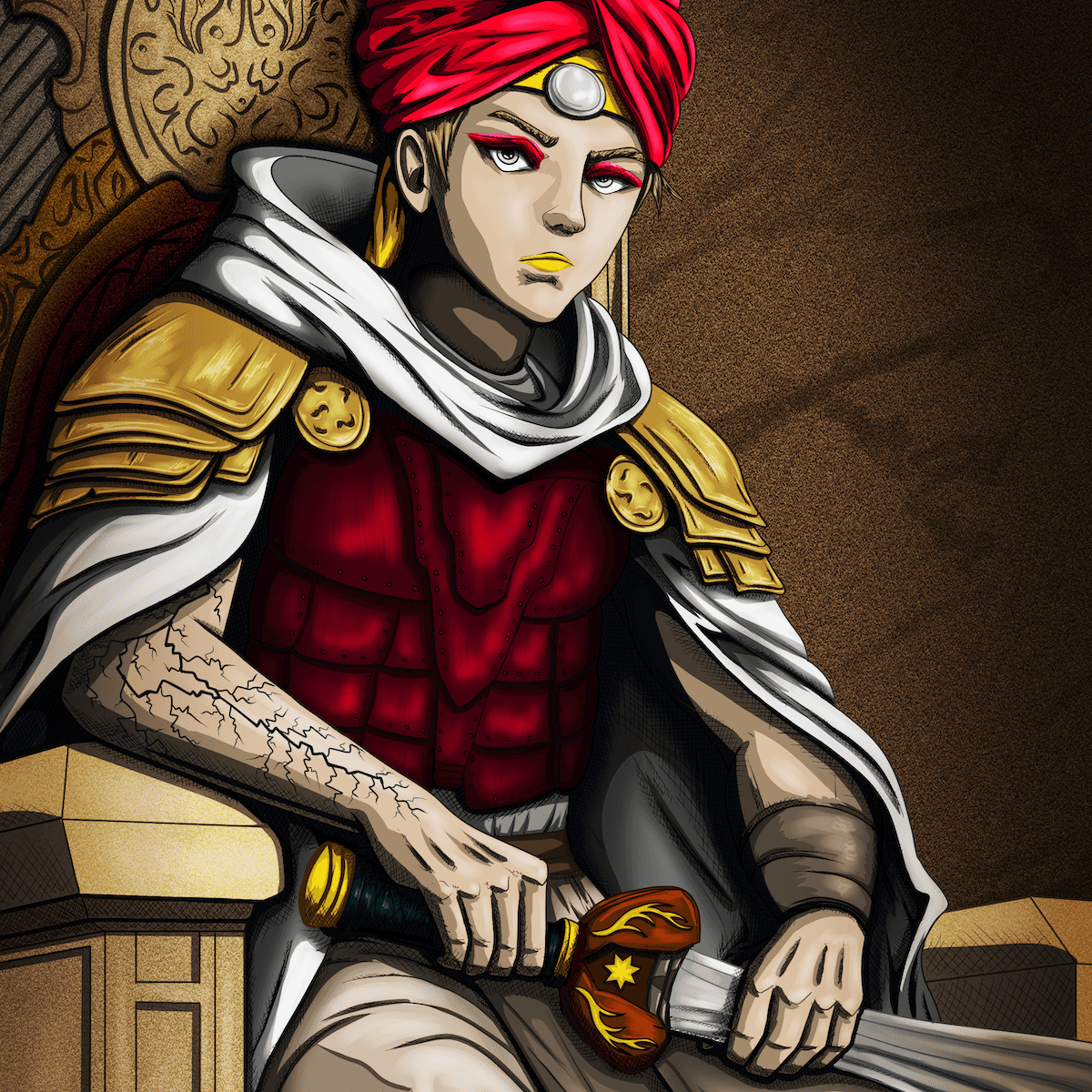 The Calique Pasha on his throne.